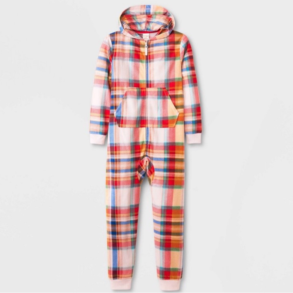Cat & Jack Kids Onesie Plaid Pajamas